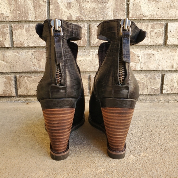 Ariat Backstage Wedge Peeptoe leather women's shoes NWOT 10019927 - Picture 5 of 12
